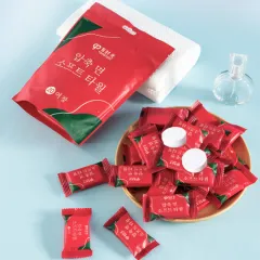 Túi 20 khăn giấy nén dạng viên kẹo màu đỏ ( 20*20cm )  - PK195
