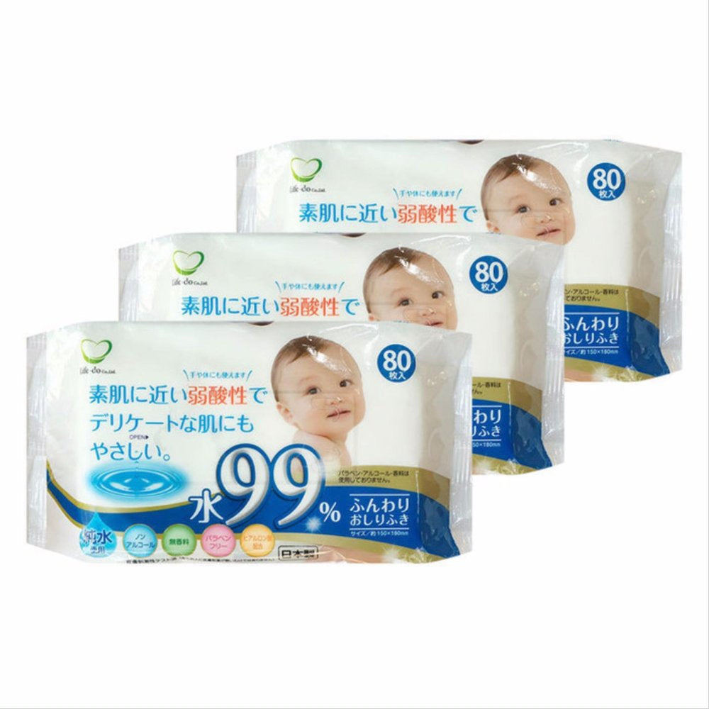 Set 3 gói giấy ướt 80 tờ cho bé (100% tinh khiết) - TD121